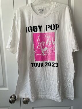 Tour 2023 Graphic Tee - White with Pink Print
